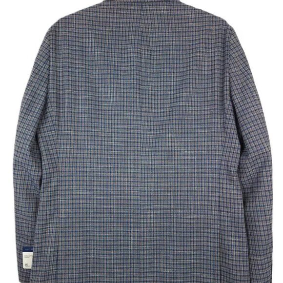 TOMMY HILFIGER Men's Modern-Fit Check Sport Coat Blue/Brown $295 B4HP - Picture 7 of 8